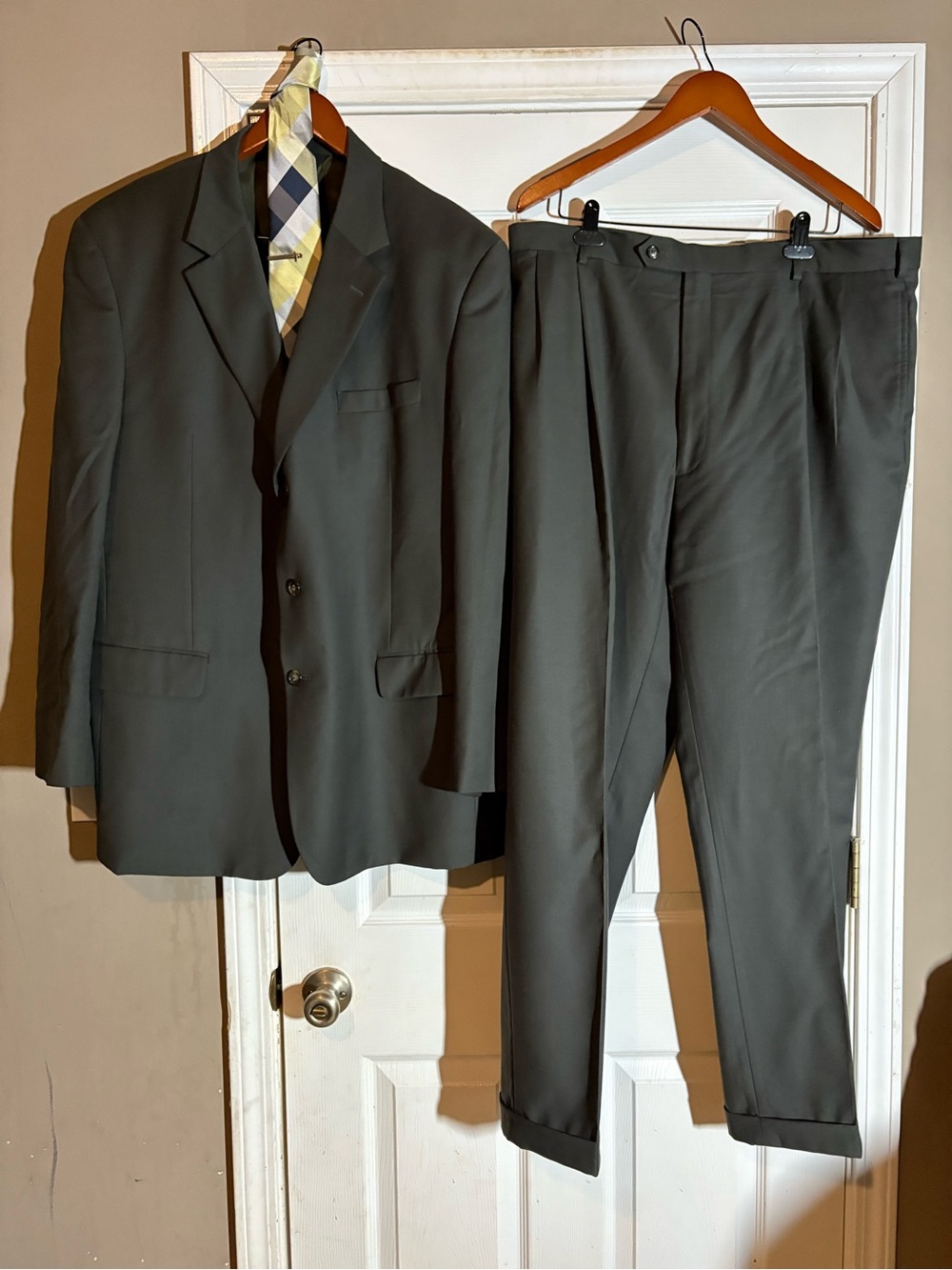 Jos. A. Bank Olive Green Two-Piece Suit Jacket & Pants